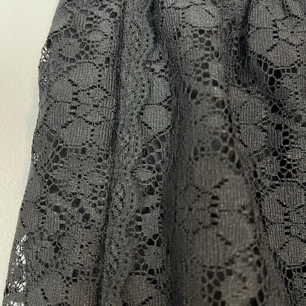 Vintage Black Lace Skirt Womens Size Small Bows Whimsigoth Witchy Kuro Lolita - Picture 8 of 10